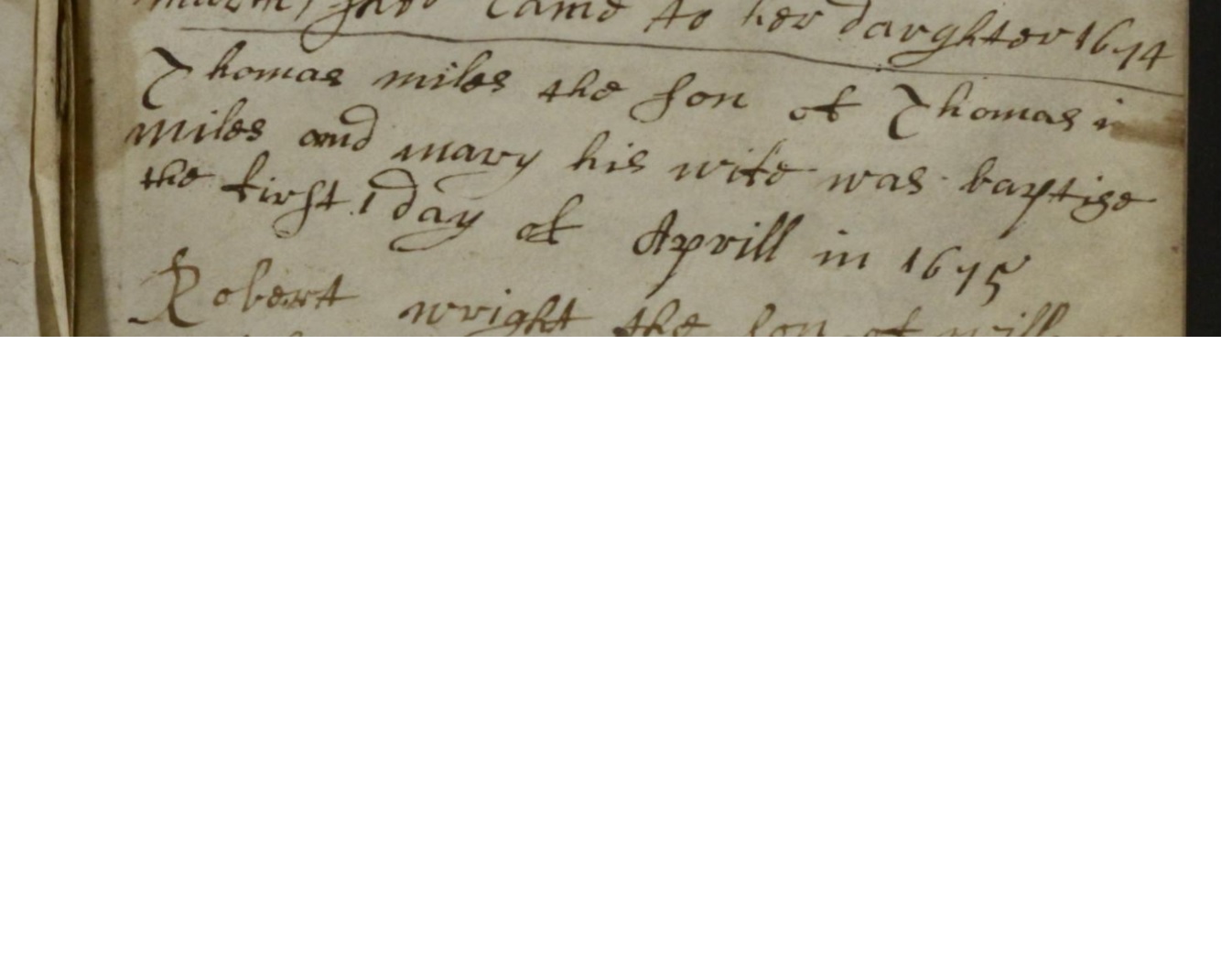 Thomas' baptismal record